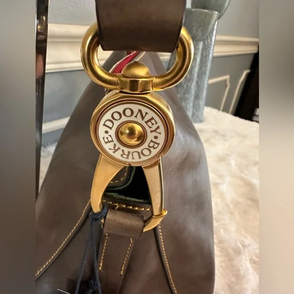 NEW Dooney & Bourke Florentine Laurel Hobo Bag in Charcoal - Picture 7 of 12